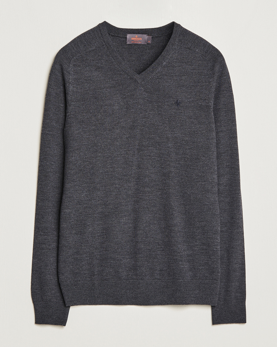 Herren | Pullover | Morris | Merino V-neck Grey