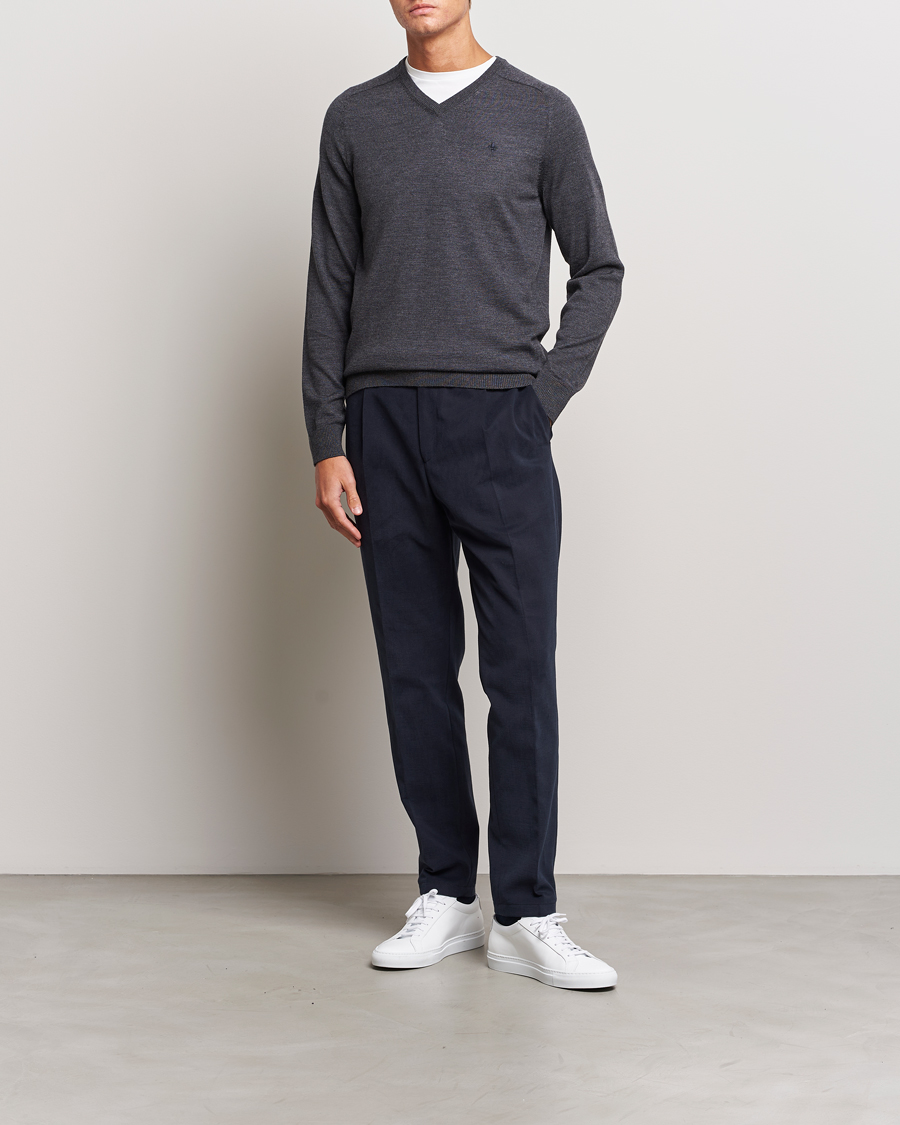 Herren | Pullover | Morris | Merino V-neck Grey