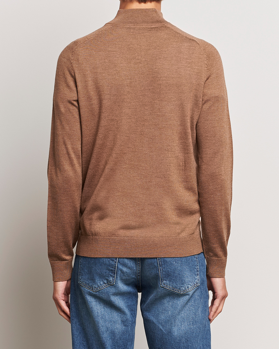 Herren | Pullover | Morris | John Merino Half Zip Camel