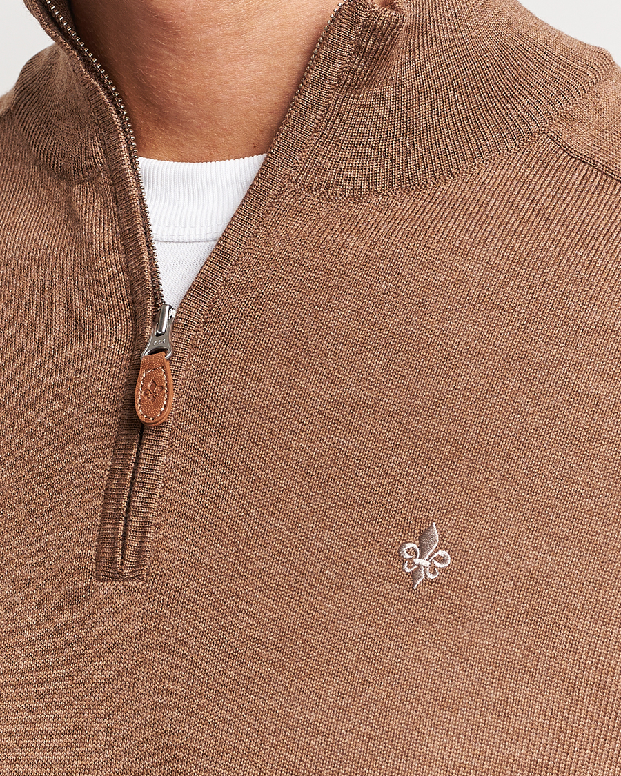Herren | Pullover | Morris | John Merino Half Zip Camel