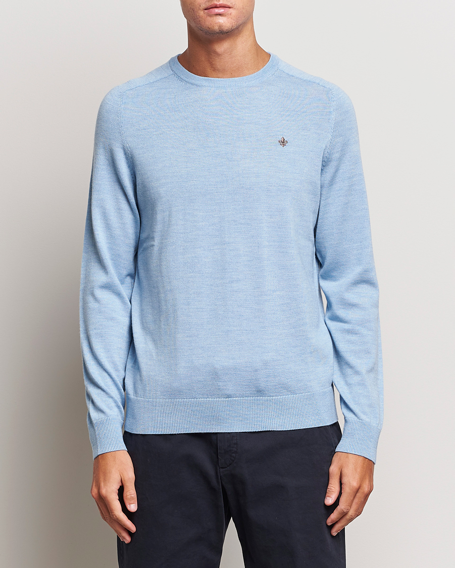 Herren | Pullover | Morris | Merino Crew Neck Pullover Light Blue