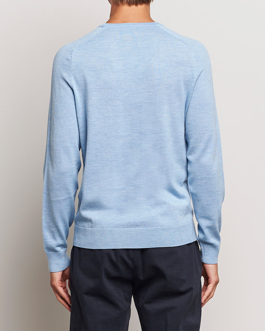 Herren | Pullover | Morris | Merino Crew Neck Pullover Light Blue