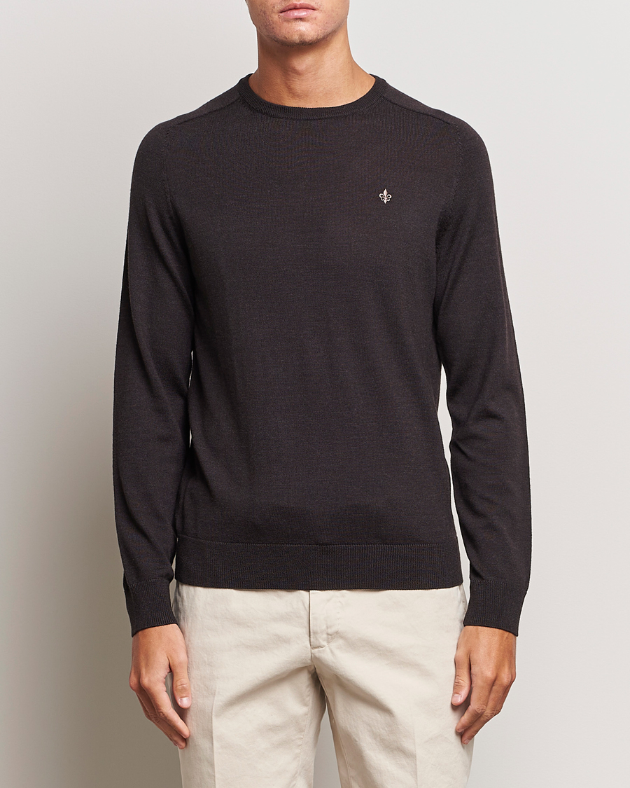 Herren | Pullover | Morris | Merino Crew Neck Pullover Brown