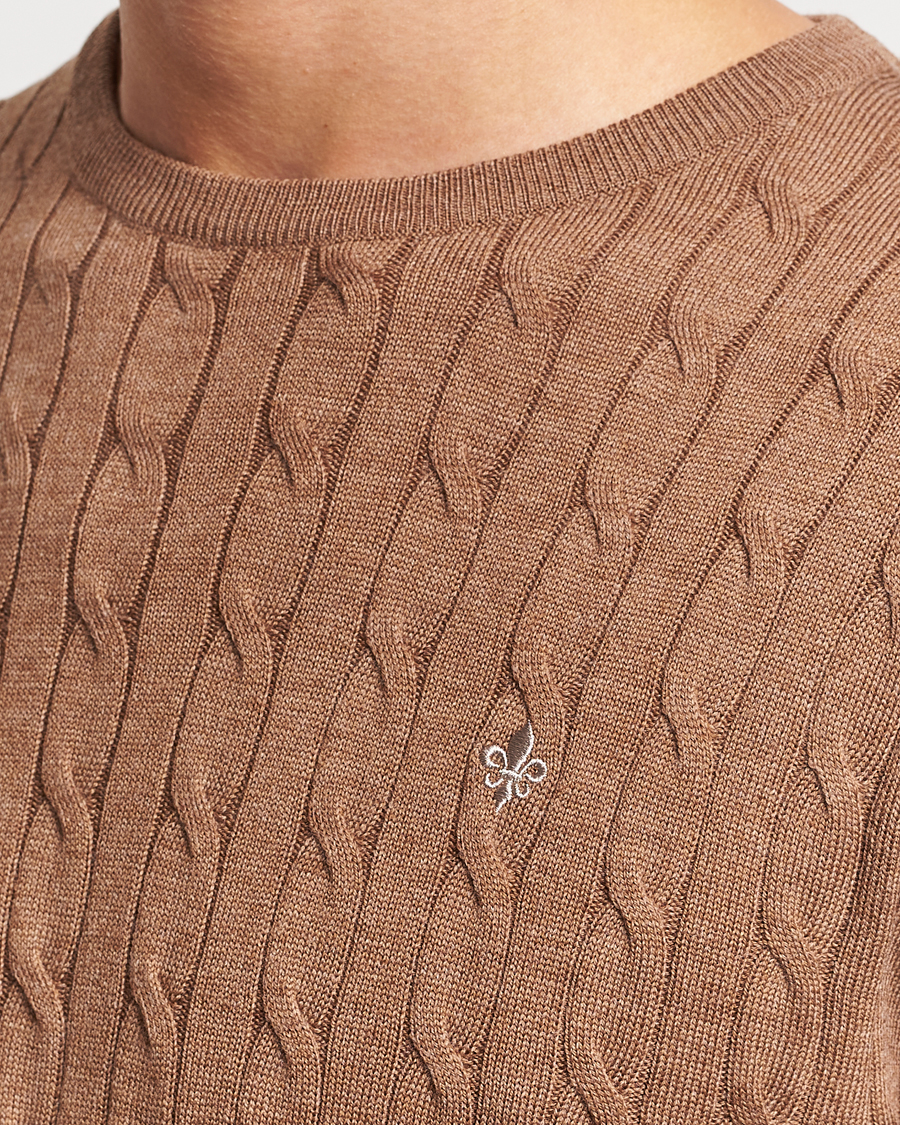 Herren | Pullover | Morris | Merino Cable Crew Neck Camel