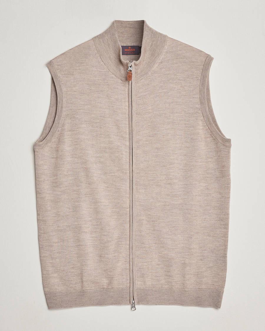 Herren | Pullover | Morris | Merino Zip Vest Khaki
