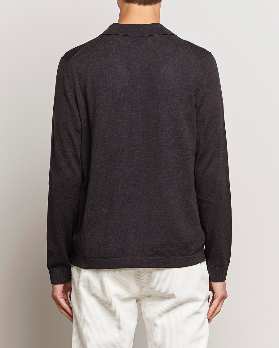 Herren | Pullover | Morris | Merino Knitted Shirt Brown