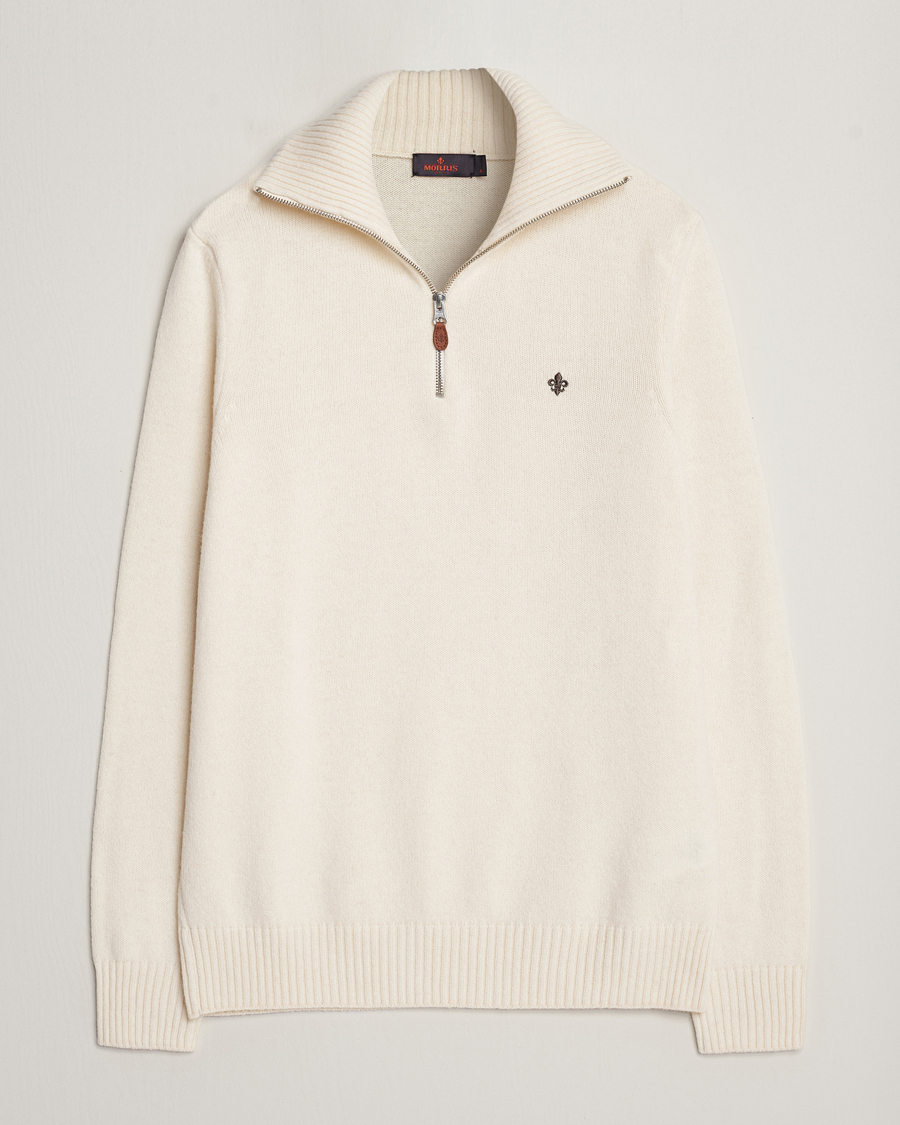 Herren | Pullover | Morris | Newton Half Zip Off White