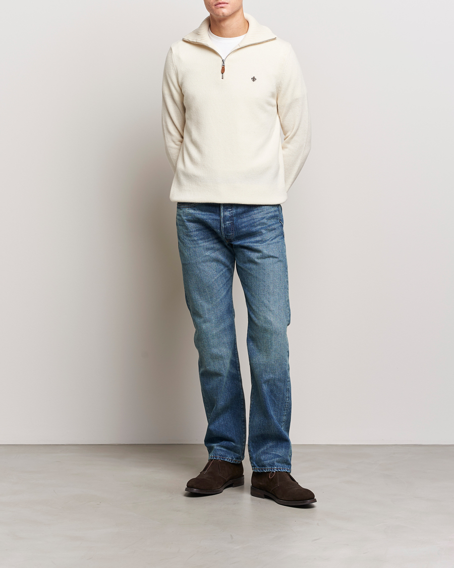 Herren | Pullover | Morris | Newton Half Zip Off White