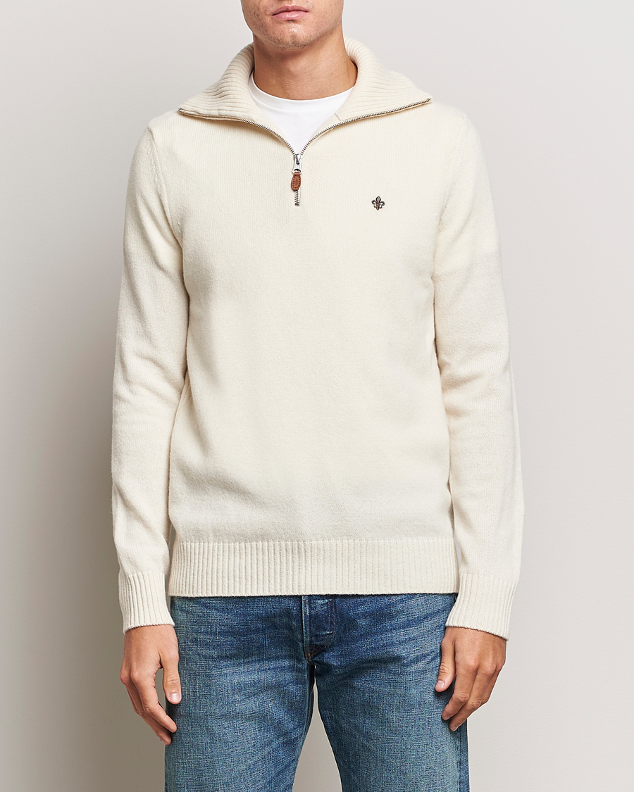 Herren | Pullover | Morris | Newton Half Zip Off White