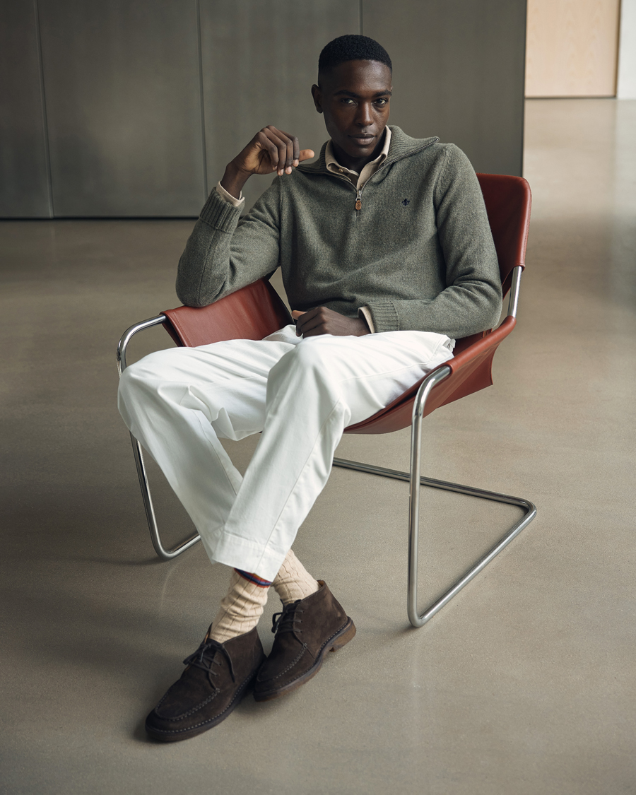 Herren | Pullover | Morris | Newton Half Zip Olive