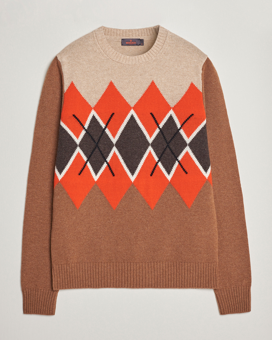 Herren | Pullover | Morris | Ayle Argyle Crew Neck Camel
