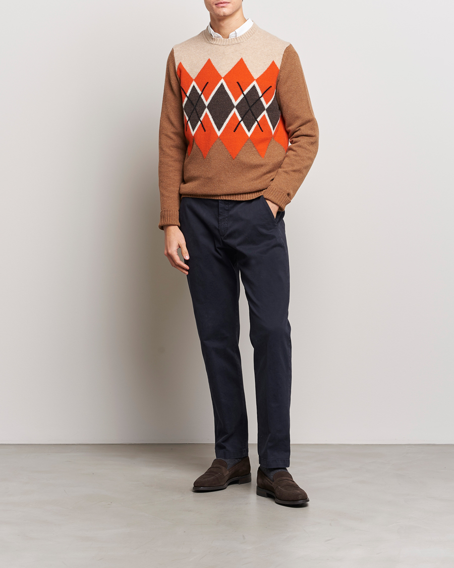 Herren | Pullover | Morris | Ayle Argyle Crew Neck Camel