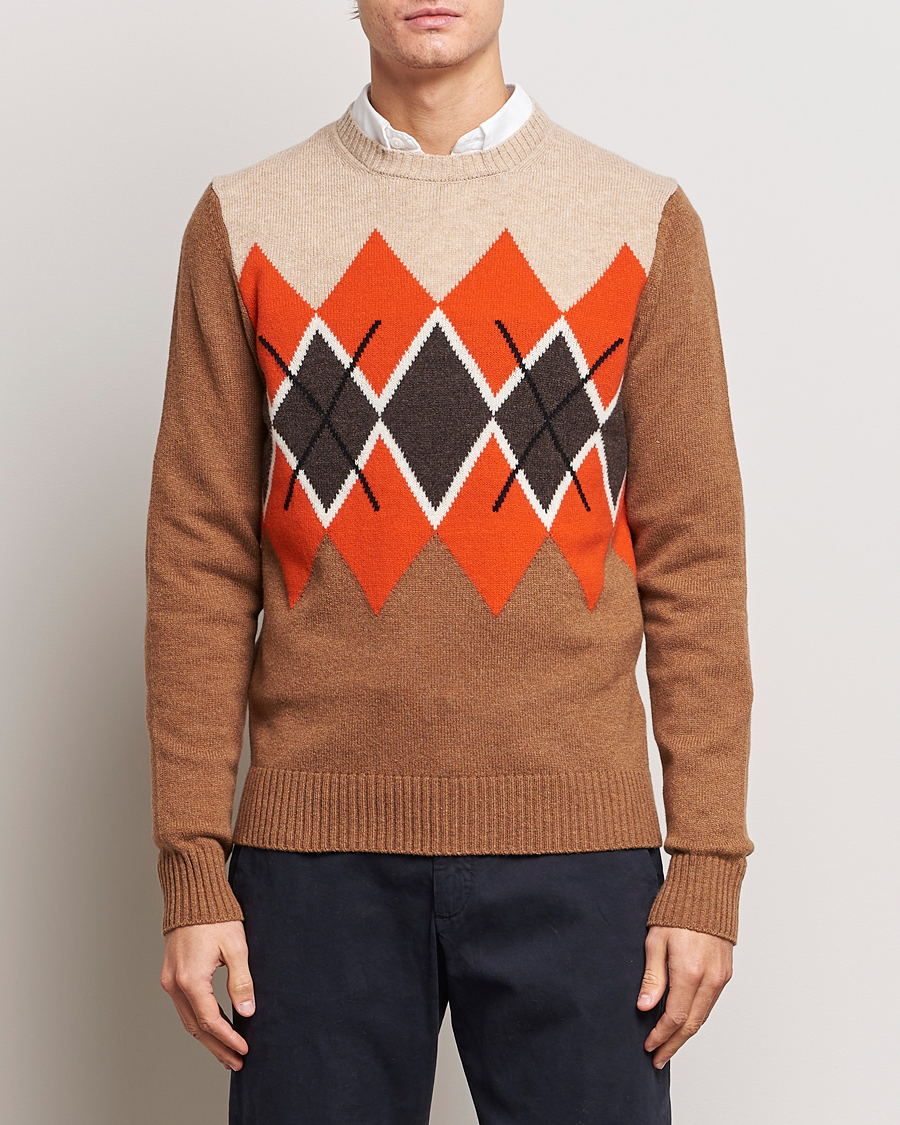 Herren | Pullover | Morris | Ayle Argyle Crew Neck Camel
