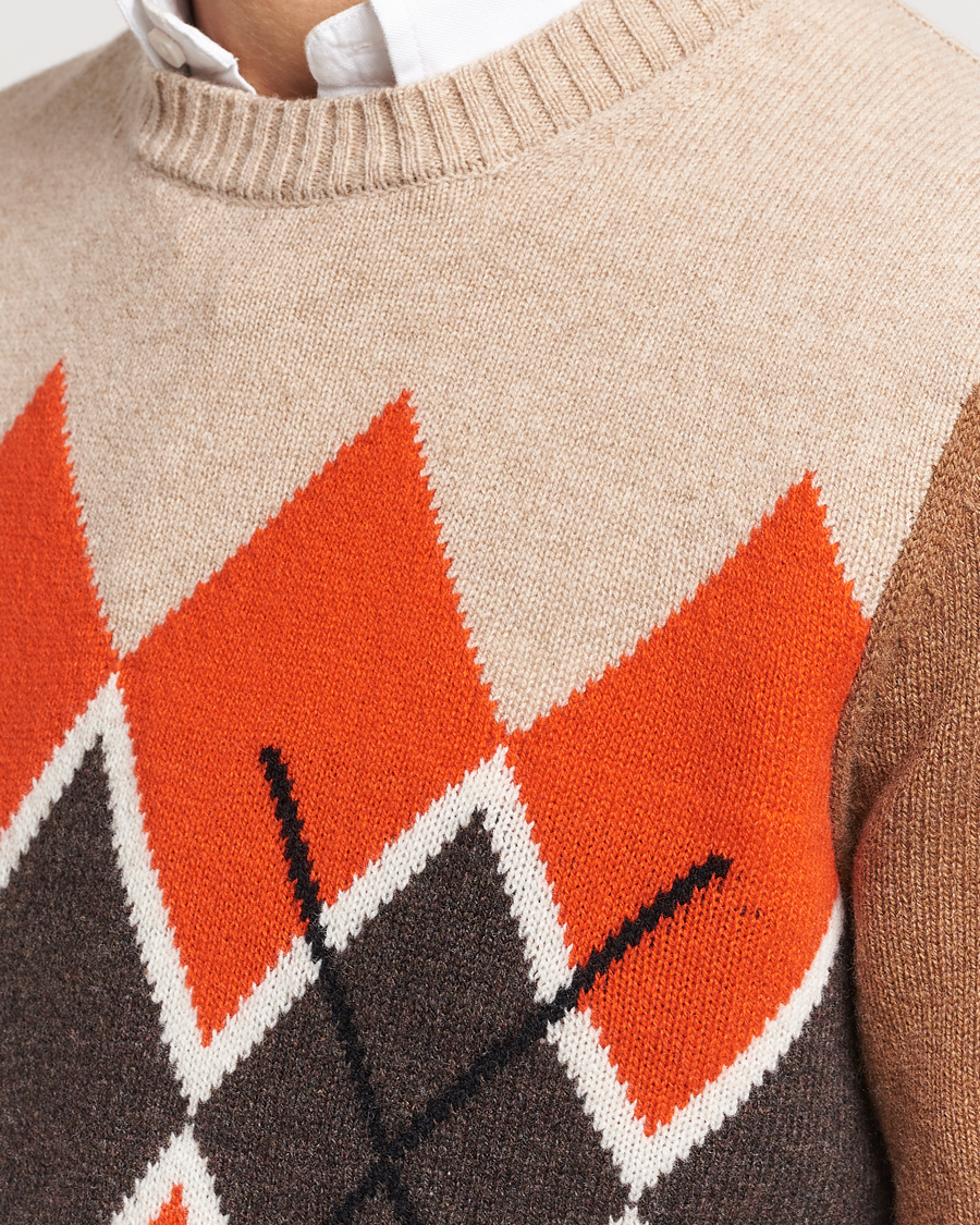 Herren | Pullover | Morris | Ayle Argyle Crew Neck Camel