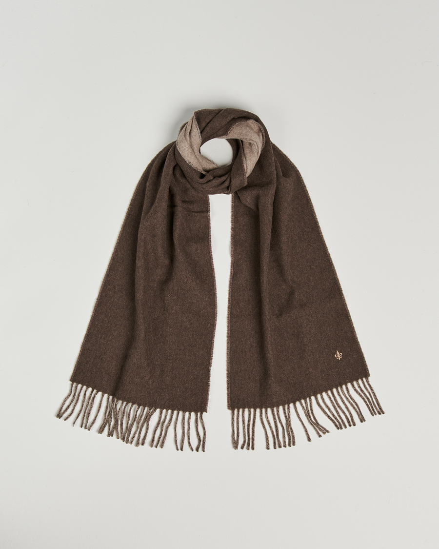 Herren | Morris Double Face Wool Scarf Brown | Morris | Double Face Wool Scarf Brown
