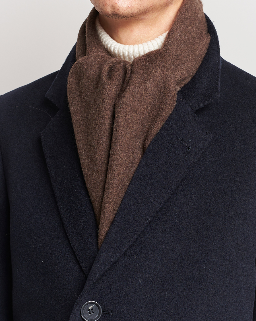 Herren | Morris Double Face Wool Scarf Brown | Morris | Double Face Wool Scarf Brown