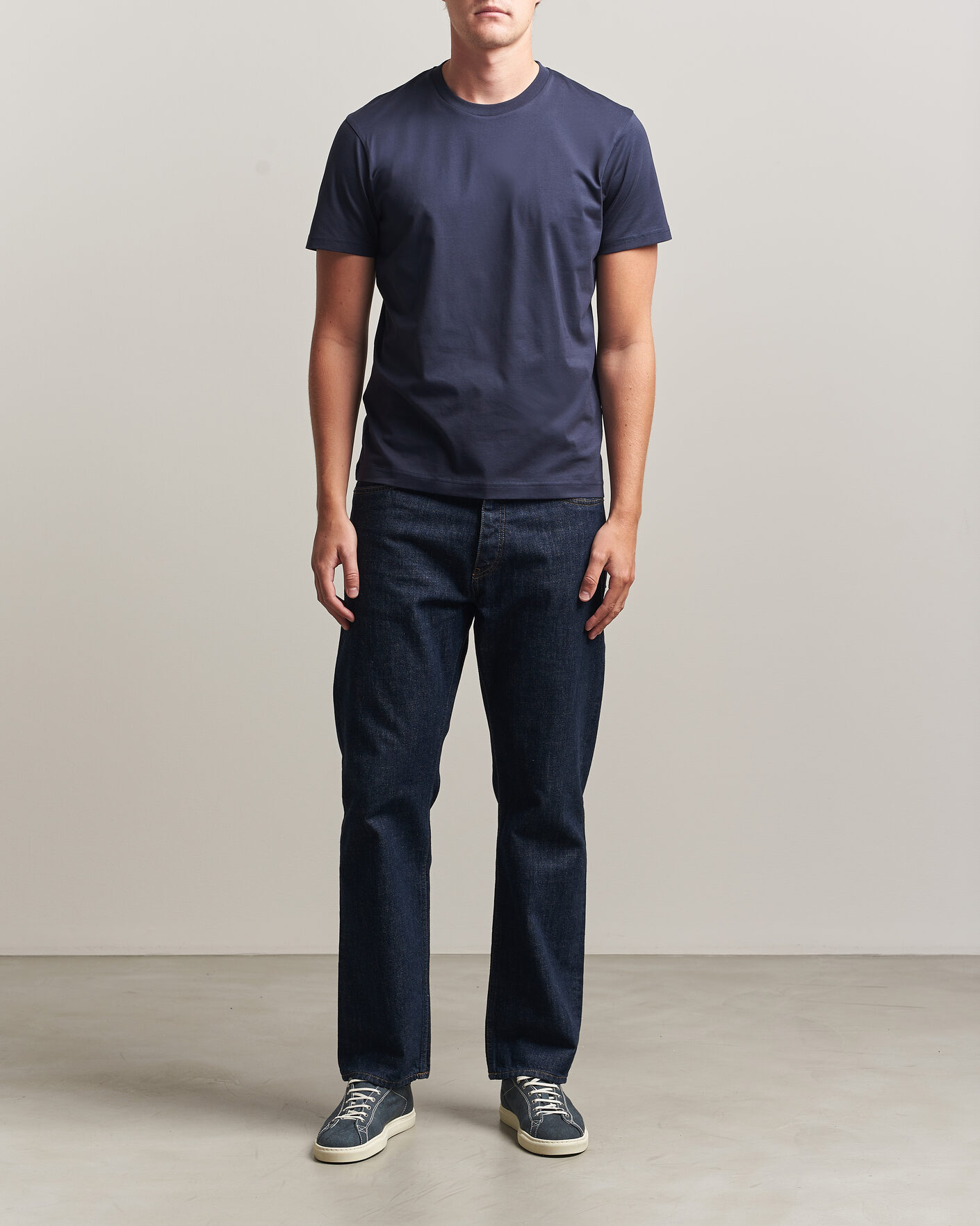 Herren | T-Shirts | Sunspel | Riviera Midweight T-Shirt Navy