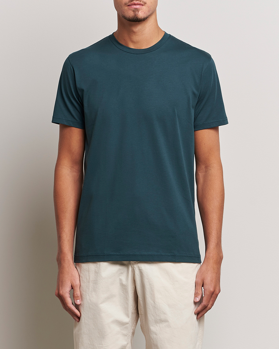 Herren | T-Shirts | Sunspel | Riviera Midweight Tee Peacock