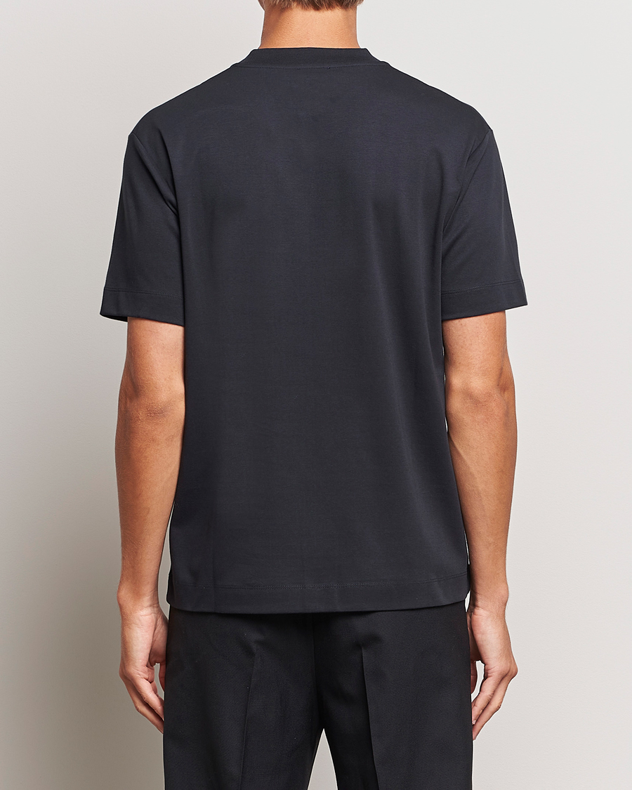 Herren | T-Shirts | Sunspel | Heavyweight Mock Neck T-Shirt Black