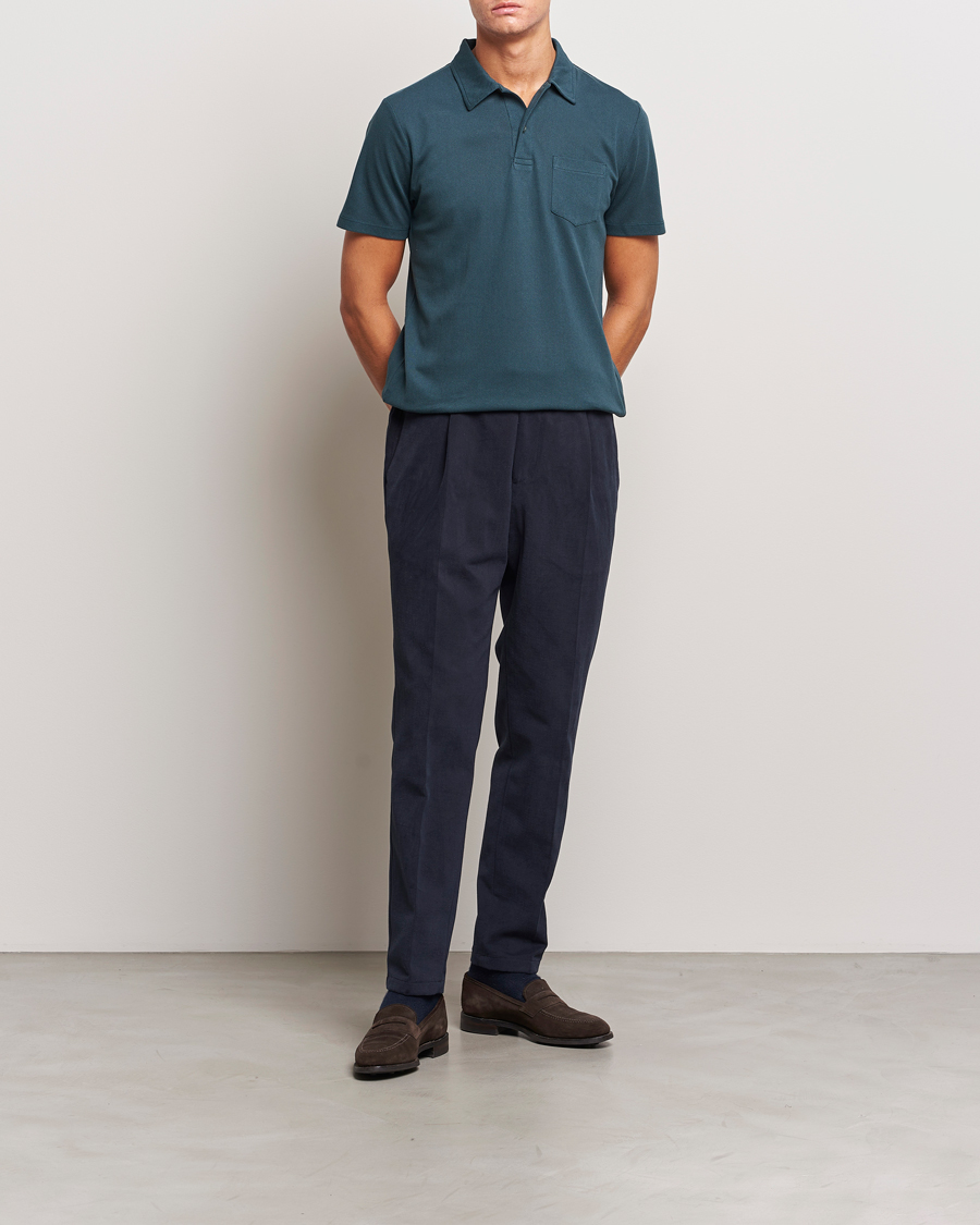 Herren | Poloshirts | Sunspel | Riviera Polo Shirt Peacock