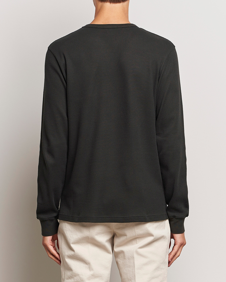 Herren | T-Shirts | Sunspel | Long Sleeve Waffle T-Shirt Coffee