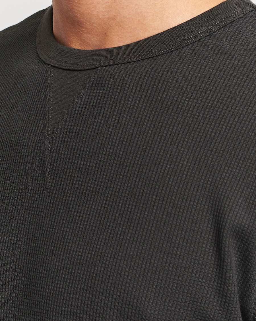 Herren | T-Shirts | Sunspel | Long Sleeve Waffle T-Shirt Coffee