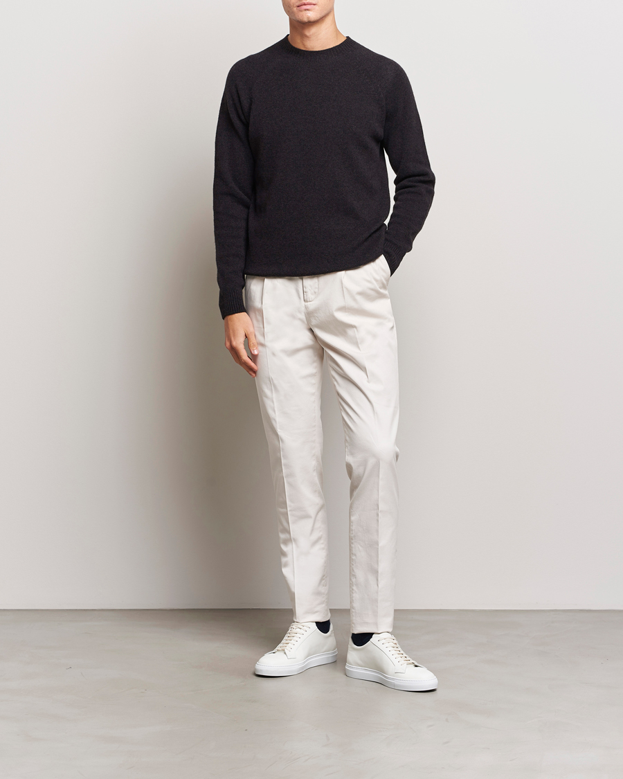 Herren | Pullover | Sunspel | Lambswool Crewneck Coffee Twist