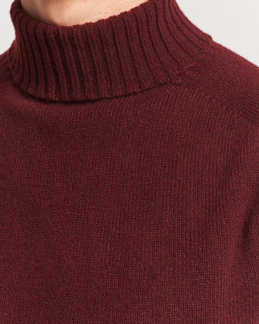 Herren | Pullover | Sunspel | Lambswool Rollneck Maroon