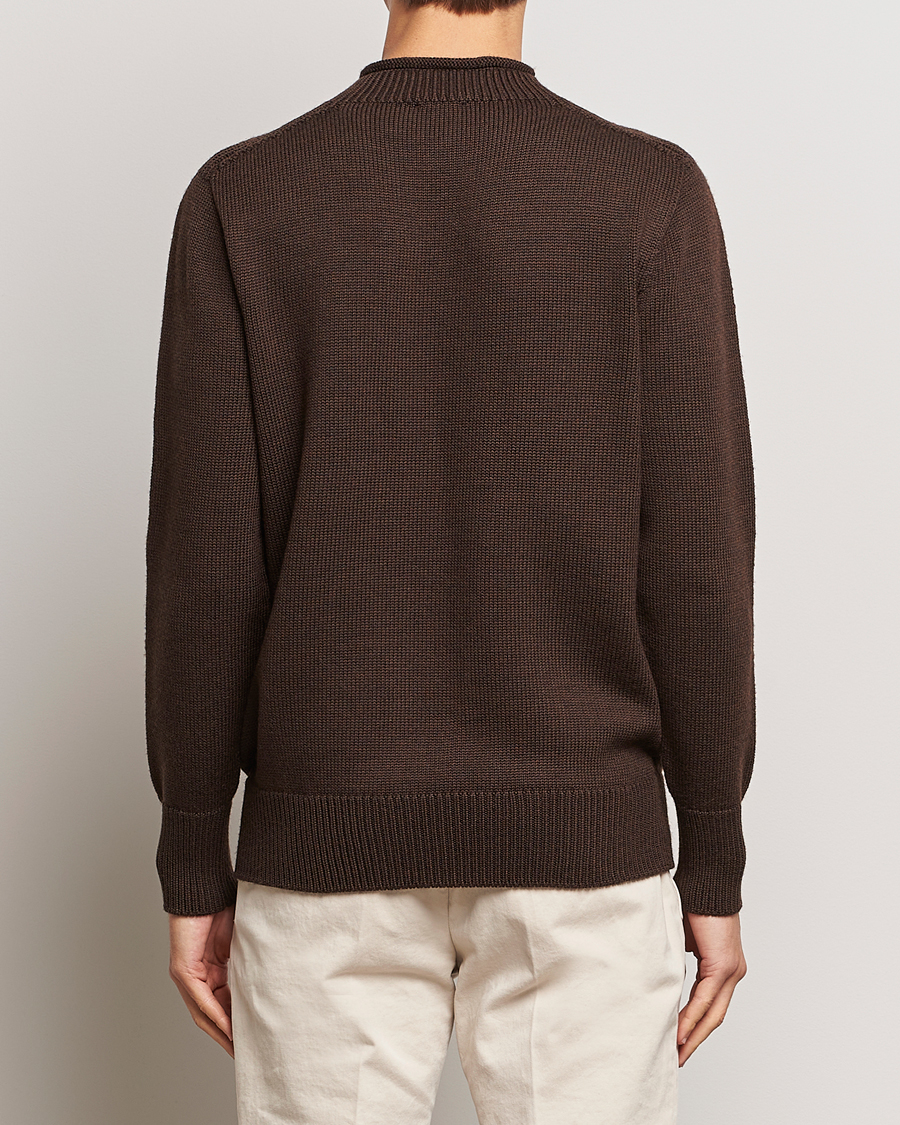 Herren | Pullover | Sunspel | Fisherman Merino Jumper Coffee