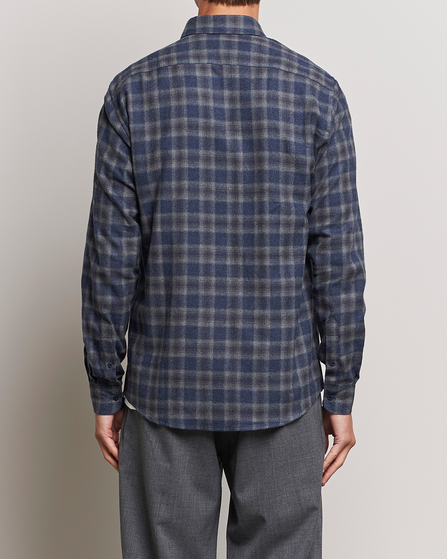 Herren | Hemden | Sunspel | Brushed Cotton Flannel Shirt Grey/Blue Check
