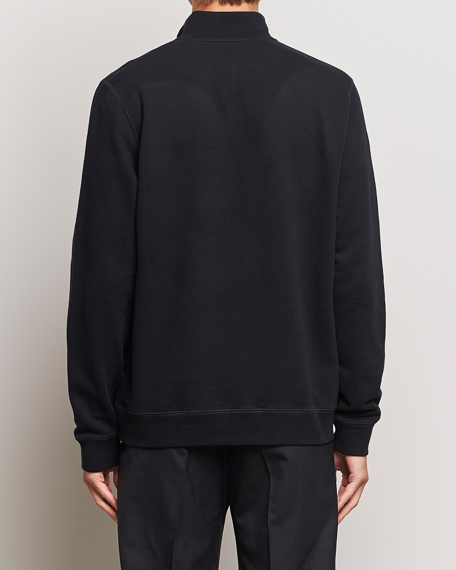 Herren | Pullover | Sunspel | Loopback Half Zip Sweatshirt Black