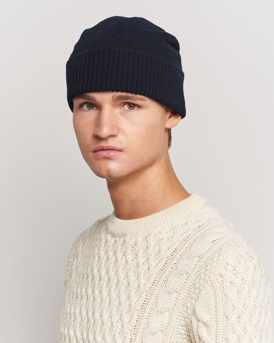 Herren | Sunspel Lambswool Hat Dark Navy | Sunspel | Lambswool Hat Dark Navy