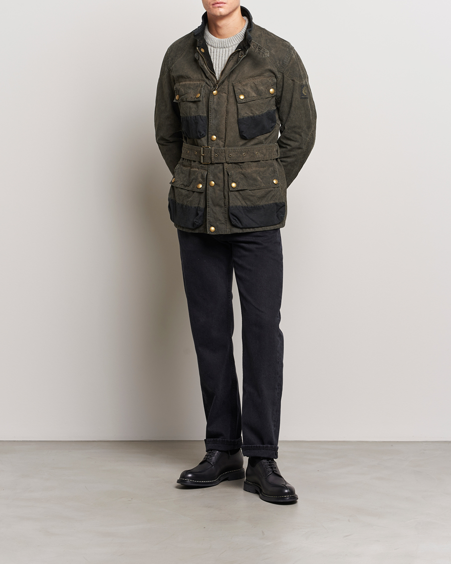 Herren | Jacken | Belstaff | Patched Washed Waxed Trailmaster Fossil