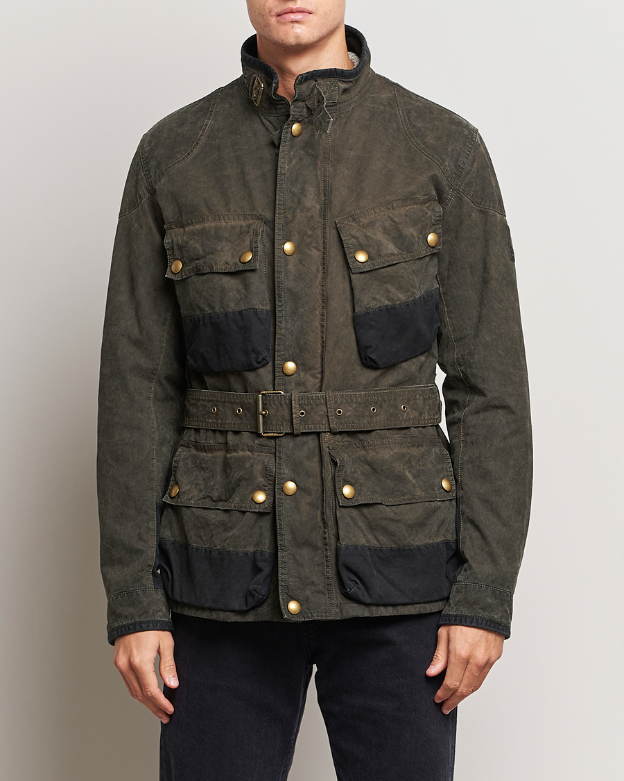 Herren | Jacken | Belstaff | Patched Washed Waxed Trailmaster Fossil