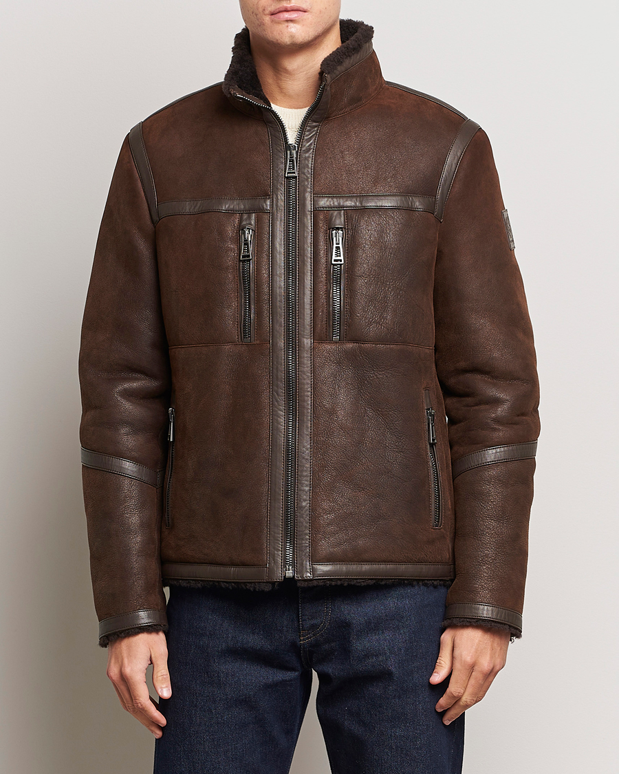 Herren | Jacken | Belstaff | Tundra Sherling Leather Jacket Earth Brown
