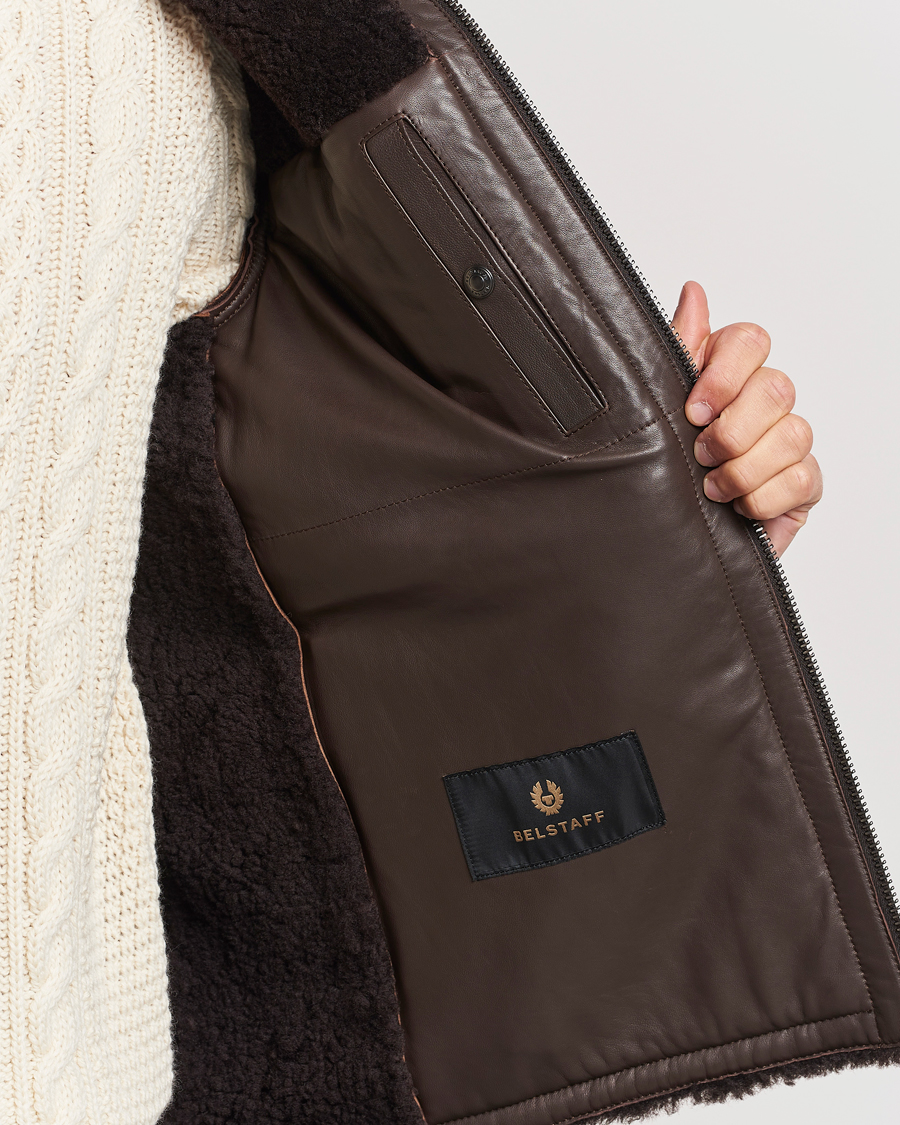 Herren | Jacken | Belstaff | Tundra Sherling Leather Jacket Earth Brown