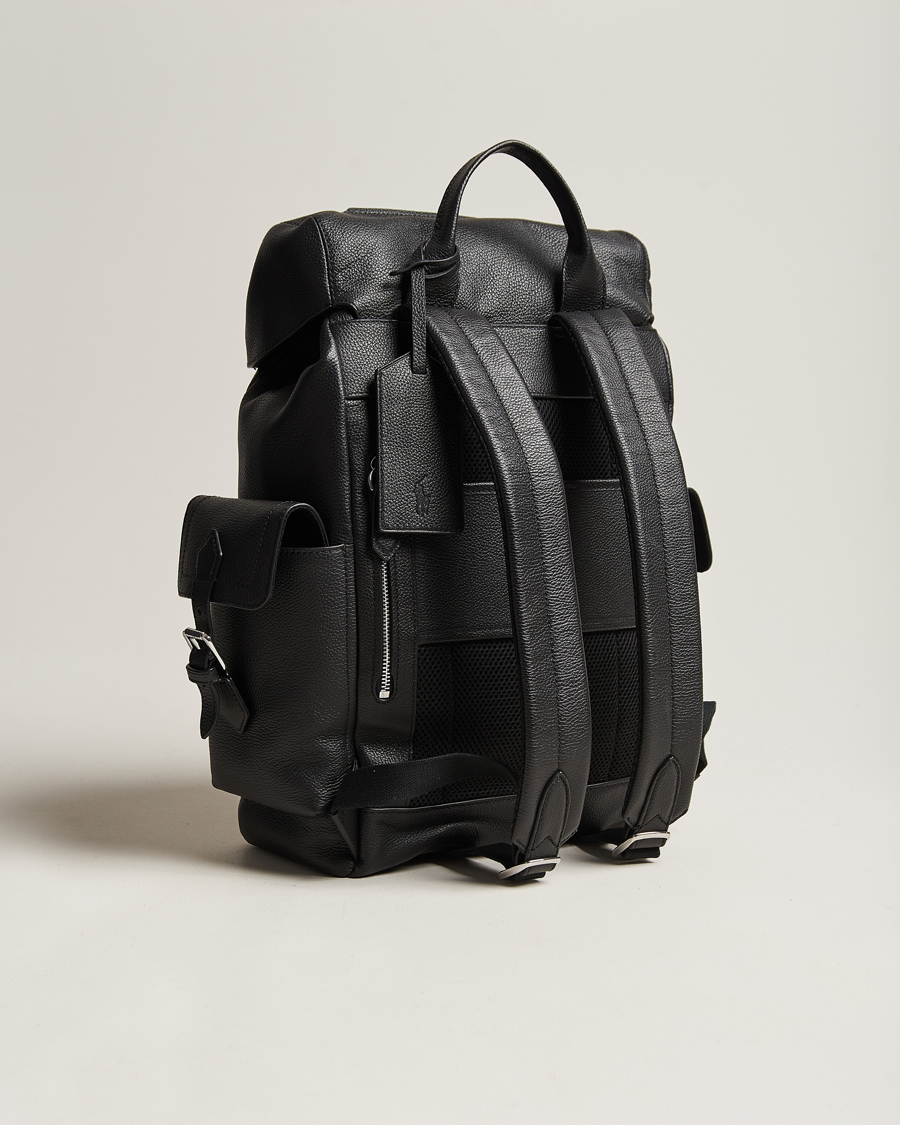 Herren | Polo Ralph Lauren Flap Leather Backpack Black | Polo Ralph Lauren | Flap Leather Backpack Black