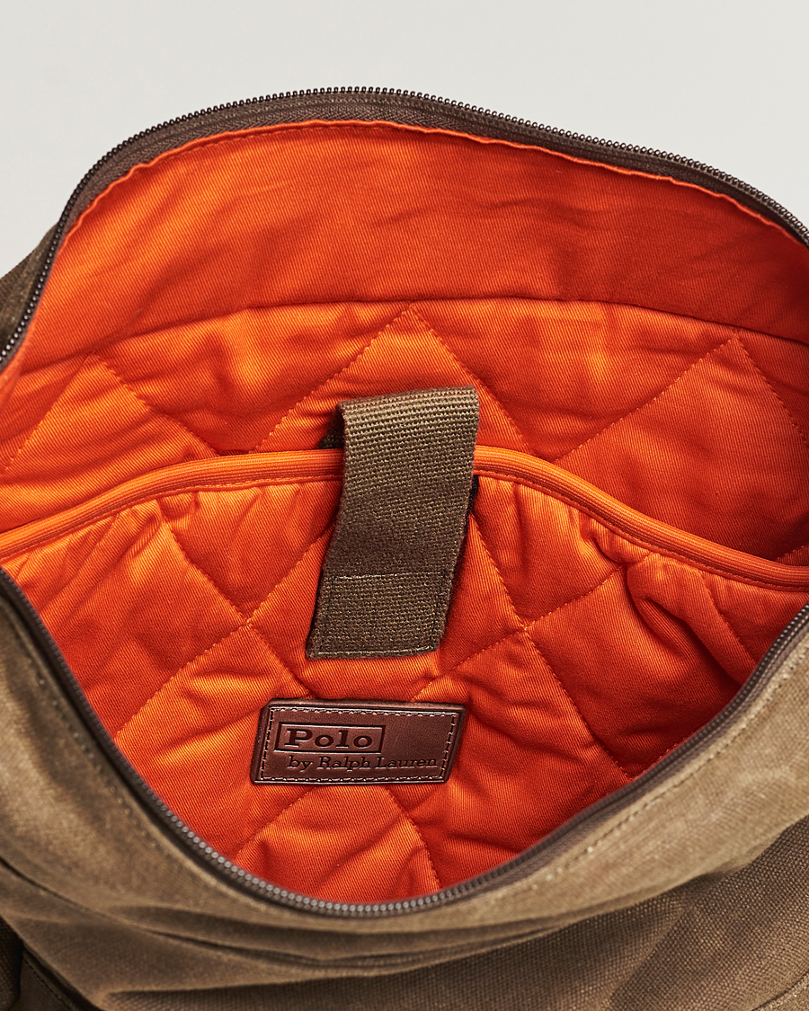 Herren | Polo Ralph Lauren Zip Top Oil Cloth Backpack Olive | Polo Ralph Lauren | Zip Top Oil Cloth Backpack Olive