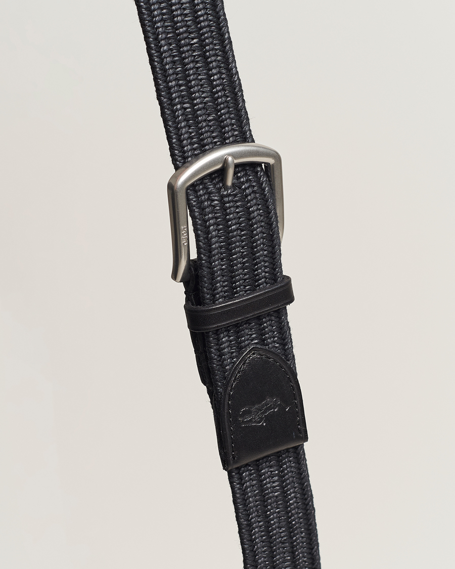 Herren | Polo Ralph Lauren Braided Cotton Elastic Belt Polo Black | Polo Ralph Lauren | Braided Cotton Elastic Belt Polo Black