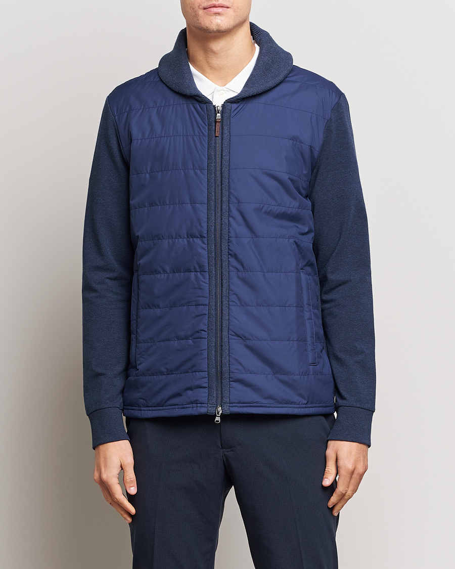 Herren | Pullover | RLX Ralph Lauren | Fine Terry Cardigan Blue Heather