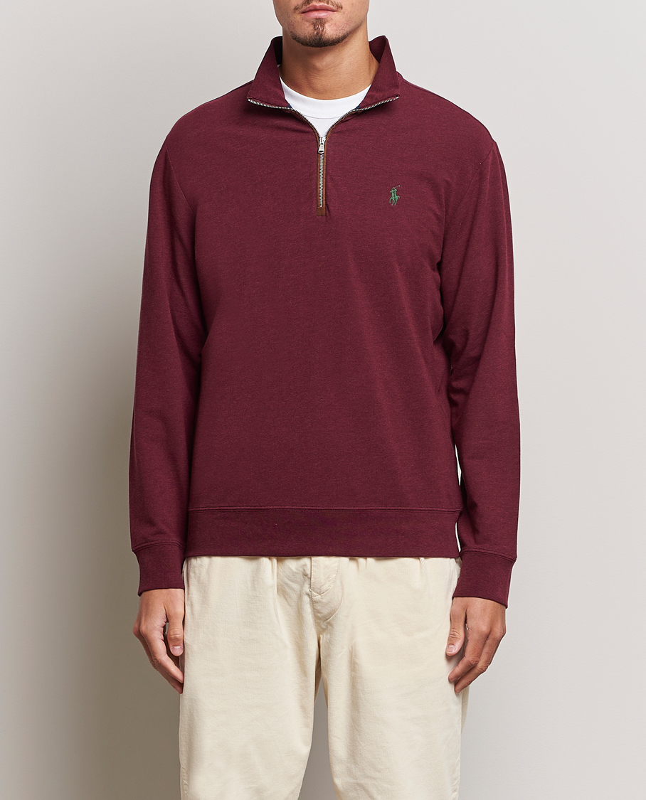 Herren | Pullover | Polo Ralph Lauren Golf | Terry Jersey Half Zip Sweater Wine Heather