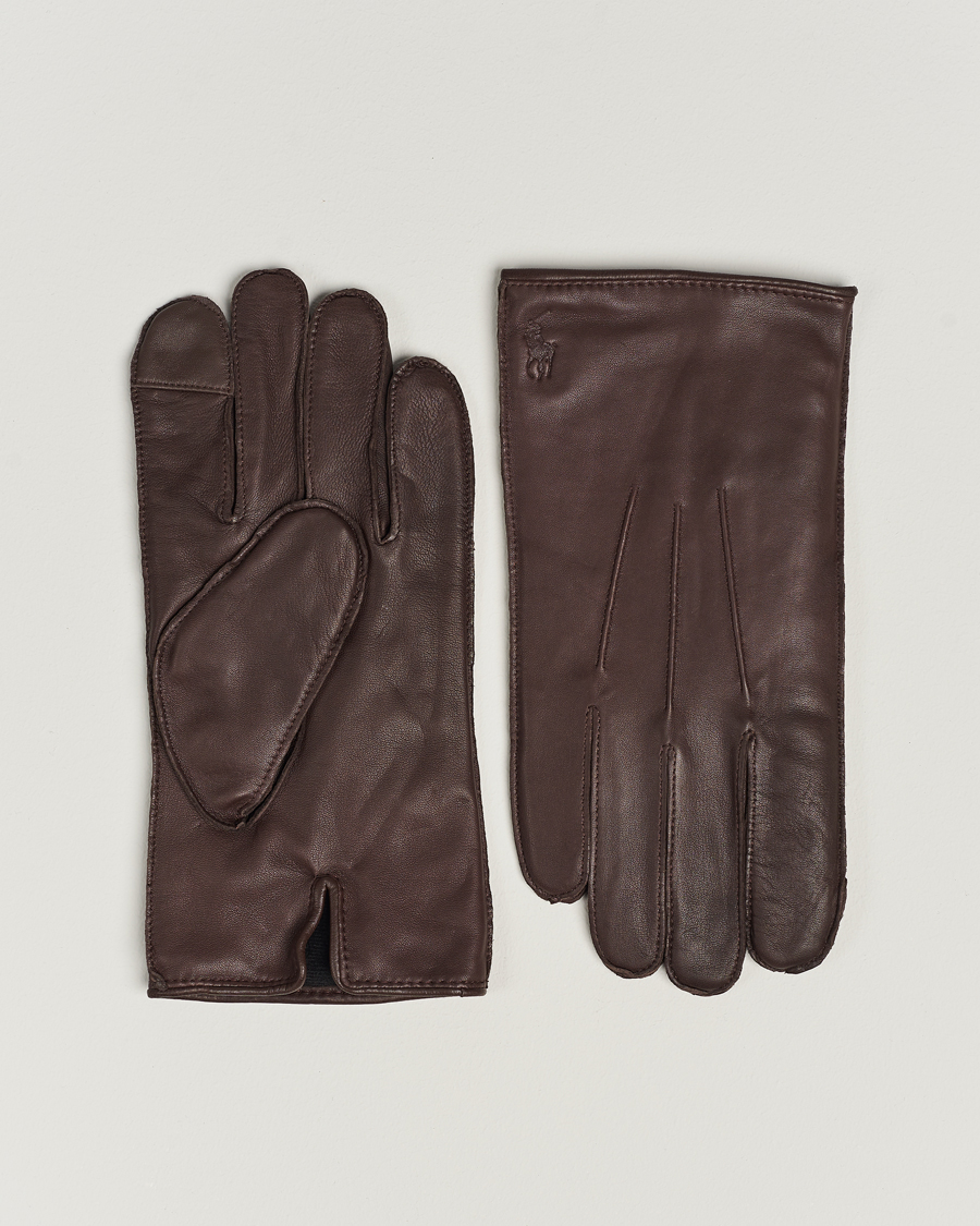 Herren | Polo Ralph Lauren Leather Gloves Dark Brown | Polo Ralph Lauren | Leather Gloves Dark Brown