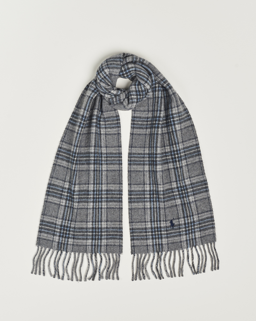 Herren | Polo Ralph Lauren Wool Checked Scarf Grey | Polo Ralph Lauren | Wool Checked Scarf Grey