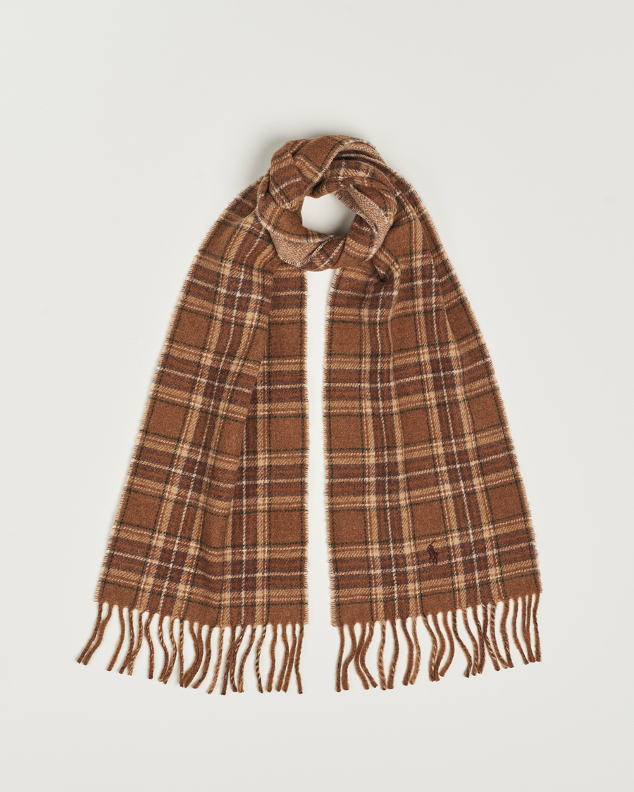 Herren | Polo Ralph Lauren Wool Checked Scarf Camel/Brown | Polo Ralph Lauren | Wool Checked Scarf Camel/Brown