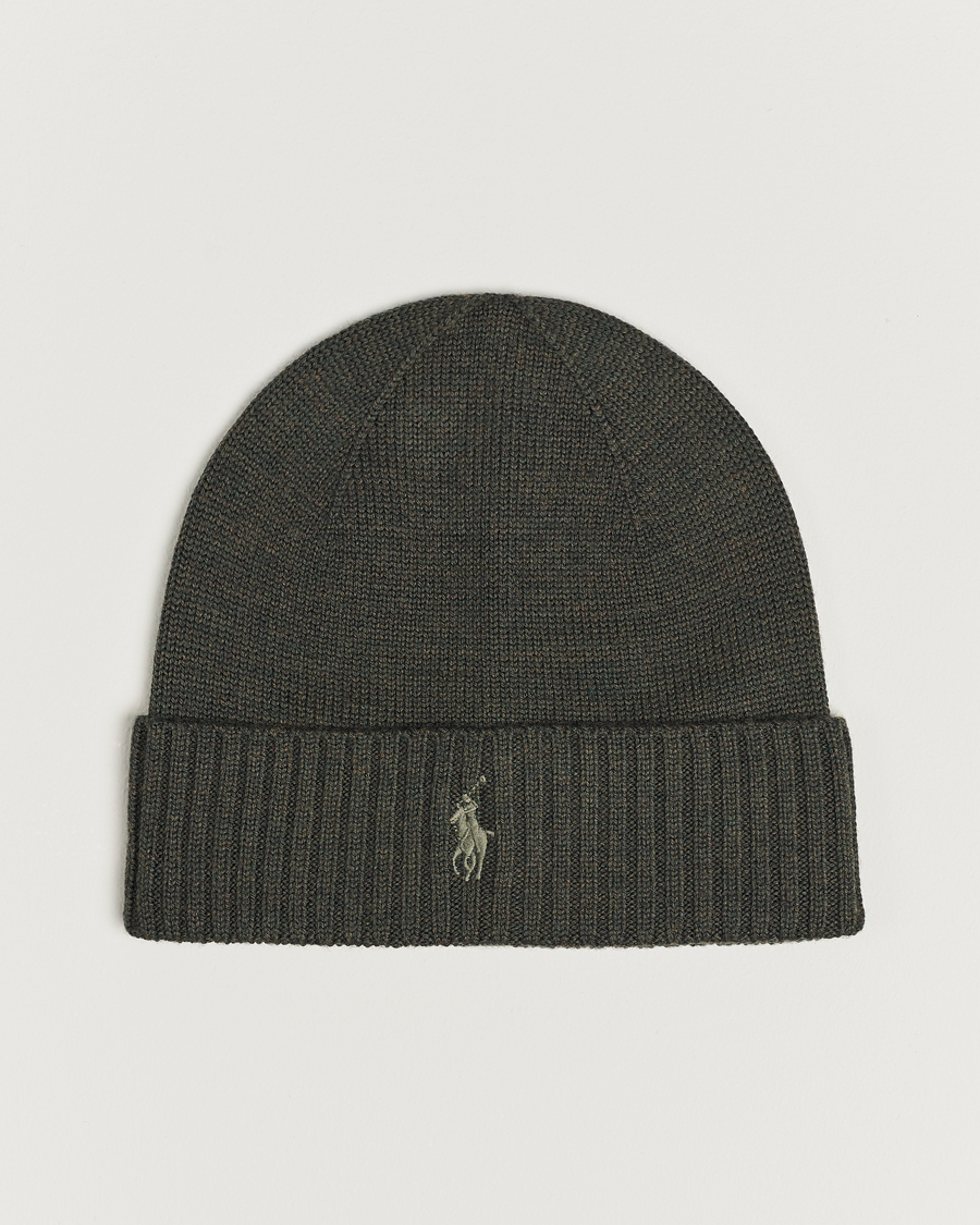 Herren | Polo Ralph Lauren Merino Wool Beanie Olive Heather | Polo Ralph Lauren | Merino Wool Beanie Olive Heather