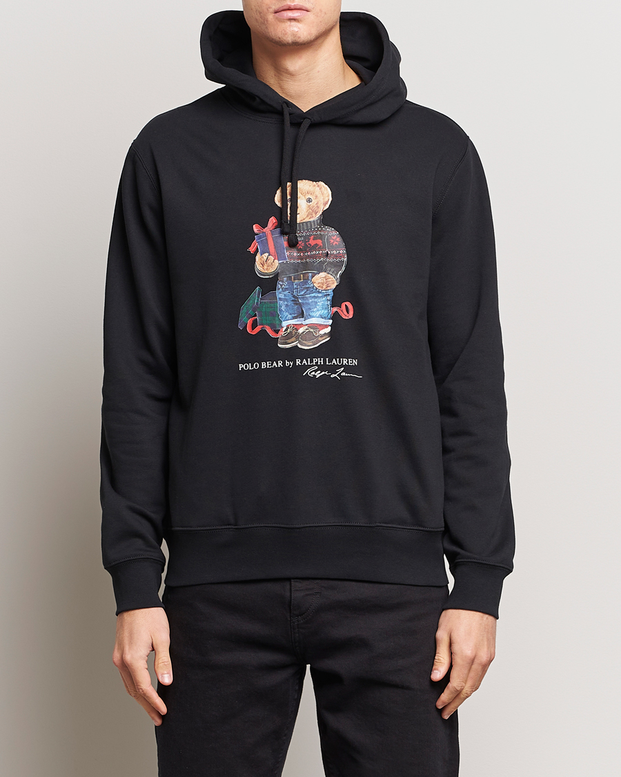 Herren | Pullover | Polo Ralph Lauren | Printed Denim Bear Hoodie Black