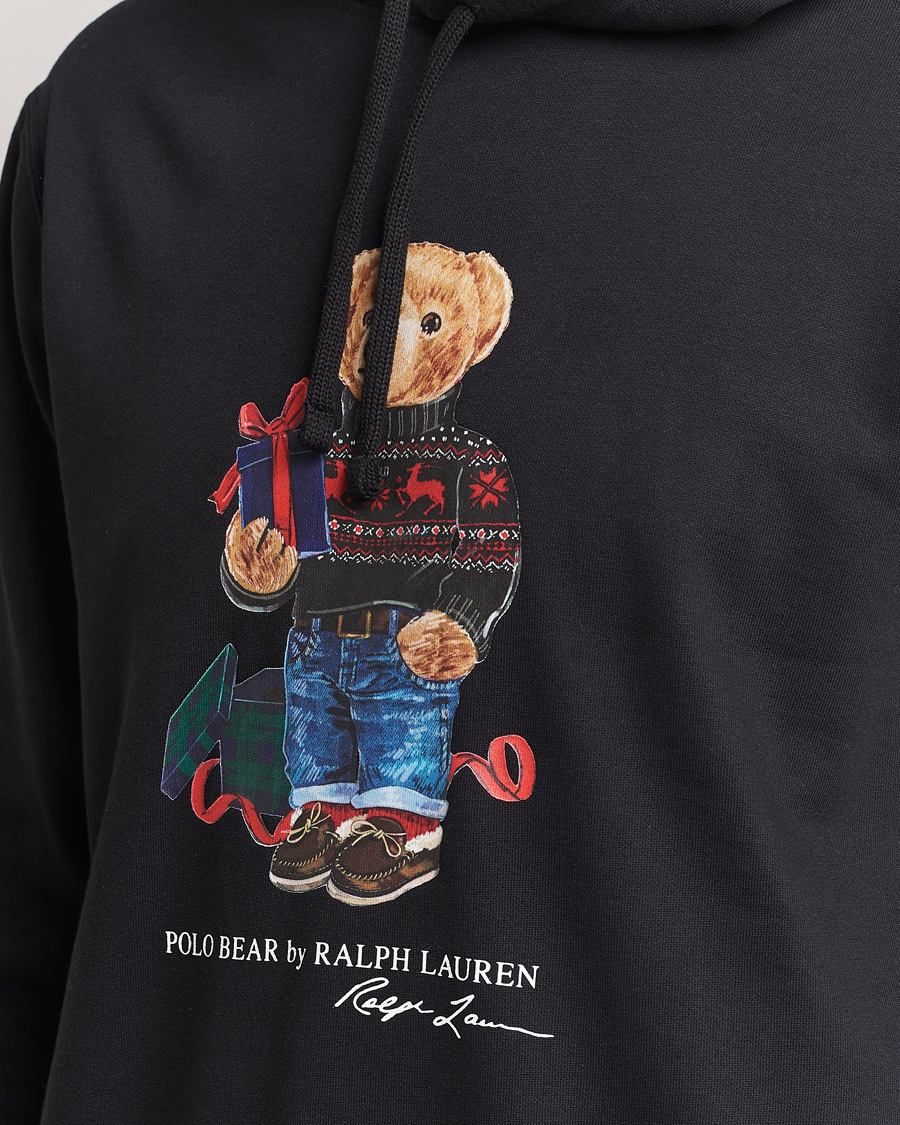 Herren | Pullover | Polo Ralph Lauren | Printed Denim Bear Hoodie Black