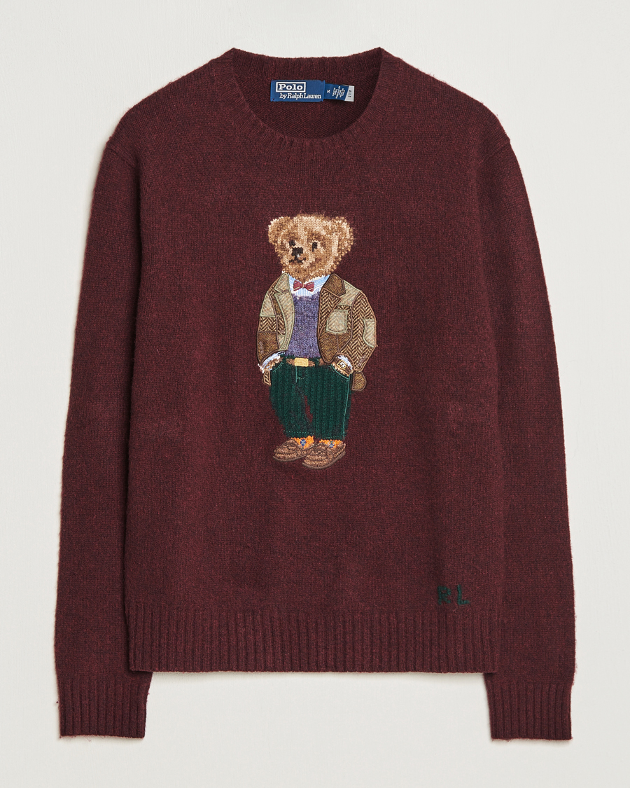 Herren | Pullover | Polo Ralph Lauren | Wool/Cashmere Knitted Bear Sweater Aged Wine Heather
