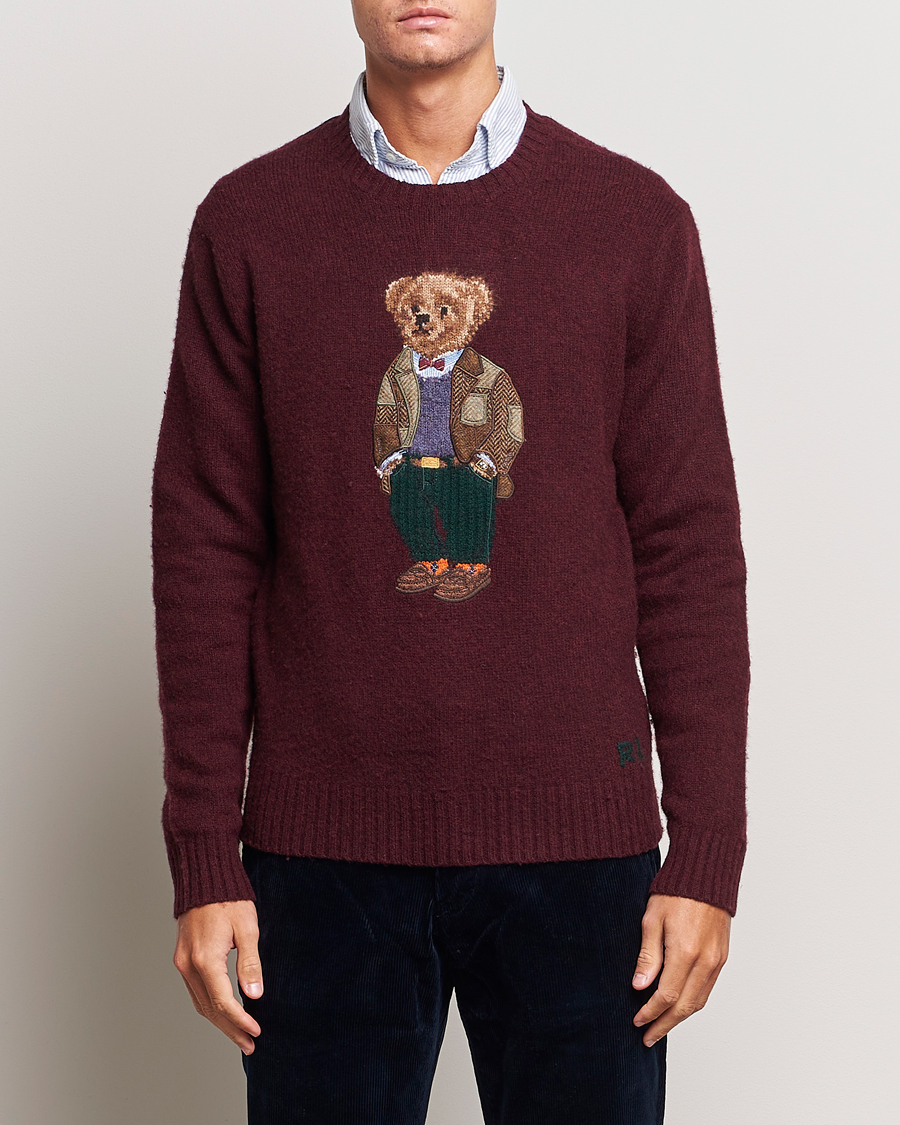 Herren | Pullover | Polo Ralph Lauren | Wool/Cashmere Knitted Bear Sweater Aged Wine Heather