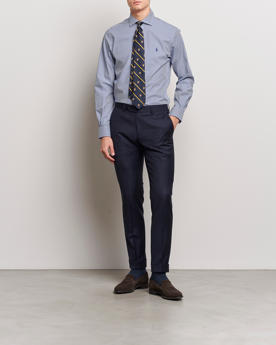 Herren | Hemden | Polo Ralph Lauren | Poplin Striped Dress Shirt Royal/White